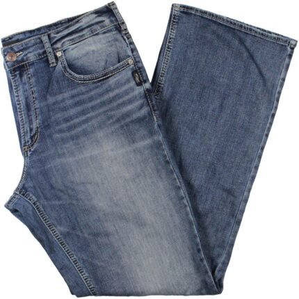 Silver Jeans Co. Mens Zac Relaxed Fit Contrast Stitching Straight Leg Pants